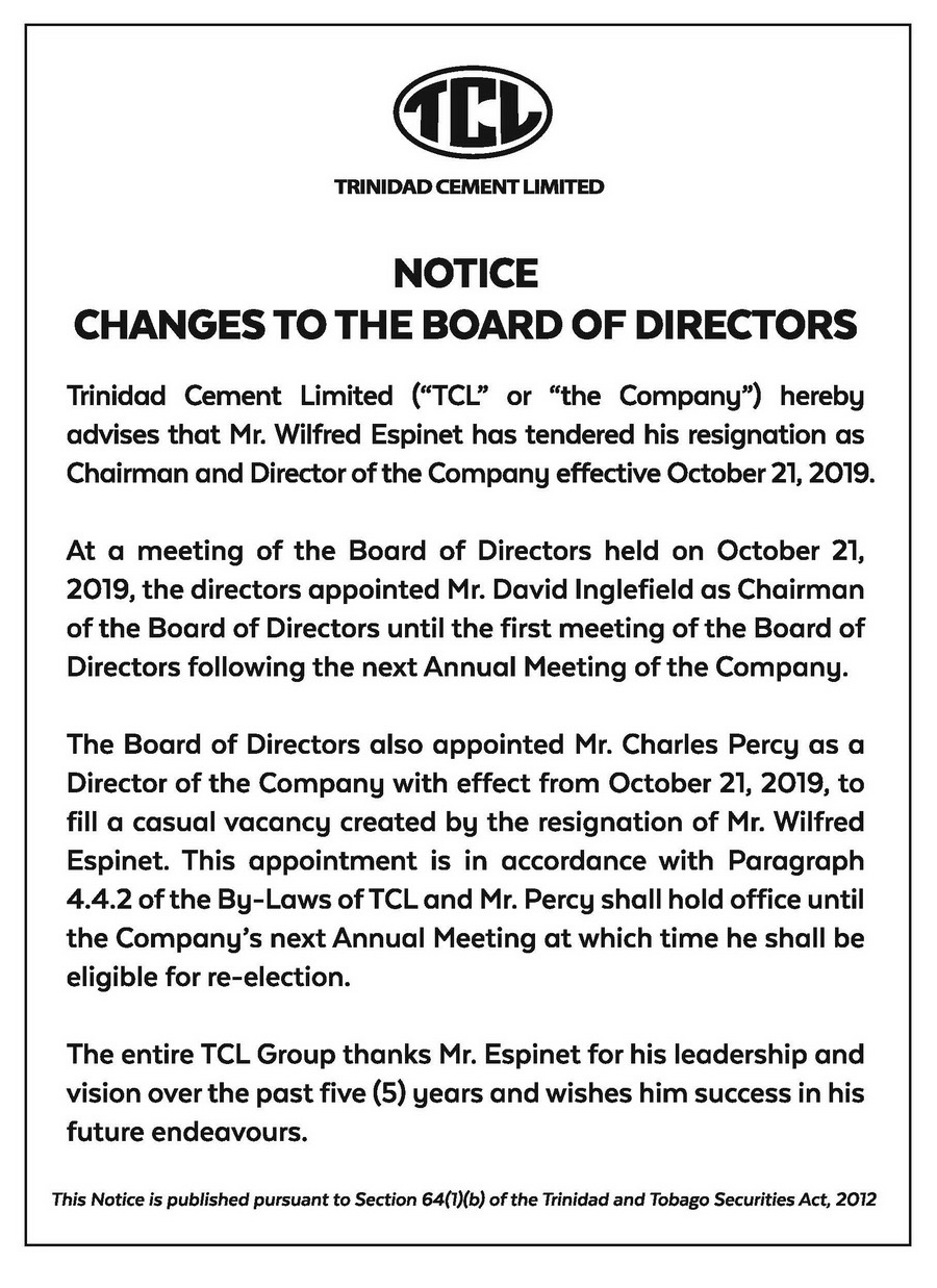 TCL - NOTICE-CHANGE OF BOARD OF DIRECTORS-20x4 ad-FAW