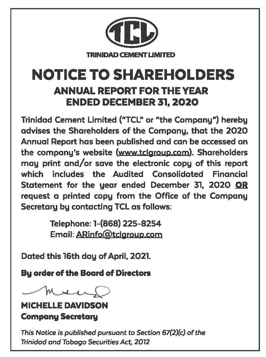 TCL -NOTICE TO SHAREHOLDERS- 15X3 - FAW_1